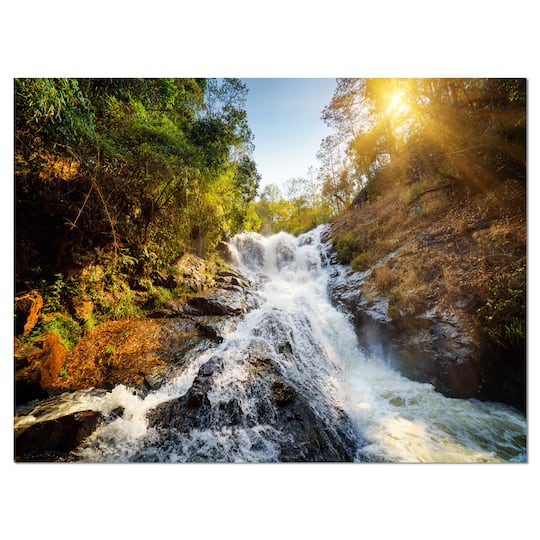 Designart - Waterfall through the Forest